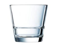 Arcoroc Stack Up Vasos Largos, Glass, sin lÃnea indicadora, 83 mm, 6 Unidades, Whisky 210ml