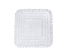 DII - Alfombrilla de baño Redonda de algodón para SPA, ultrapequeña, para Colocar en la Parte Delantera de la Ducha, el tocador, la bañera, el Lavabo y el Inodoro, Blanco, 24x24 Square