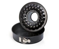 Kaiser Classic Molde Redondo Desmontable con Dos Bases, Negro, 28 cm