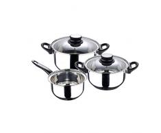 San Ignacio Bateria de Cocina 5 Piezas Palma de Acero Inoxidable Apta para induccion, Negro