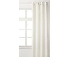 Homemaison 516â1Â Par de Cortinas Opacas de un Solo Color, poliÃ©ster, 280Â x 140Â cm, poliÃ©ster, Blanco, 260x140 cm