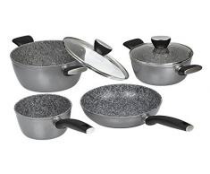 Jata Hogar BC4 Batería de Cocina, Aluminio Forjado, Gris, 24 cm