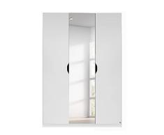 Rauch Möbel Freising Armario con Puertas batientes, Madera de ingenierÃa, Color Blanco con Espejo, Breite 136 cm