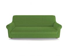 PETTI Artigiani Italiani Verde, 3 Plazas, Funda de Sofa Elastica, 100% Made in Italy, Tela Lineal, (170 a 250 cm)