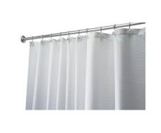 InterDesign Carlton Cortina de baño en tela de piqué, Cortina de ducha impermeable con ojales reforzados, Cortinas lisas en tejido de nido de abeja, Poliéster blanco