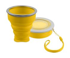 Vaso Plegable de silicÃ³n en Amarillo, Taza prÃ¡ctica de Viaje, Vaso para Camping â 210ml