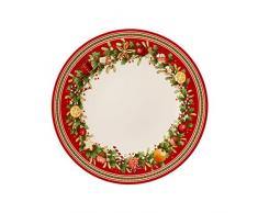 Villeroy & Boch Winter Bakery Delight 1486122621 Plato Llano, Porcelana, Rojo, 26.2x26.2x5.5 cm