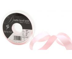 Cinta de satén a doble cara Berisfords 3501 de 20 m x 15 mm, color rosa azalea