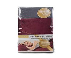 GÃ¶zze - Ropa de cama reversible, Tacto de cachemira, Funda nÃ³rdica: 135 x 200 cm, Funda de almohada: 80 x 80 cm, Microfibra - Burdeos/Gris antracita