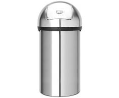 Brabantia Push Bin - Cubo de basura, 60 l, tapa oscilante, acero mate