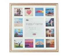 Inov8 16 x 40,64 cm Insta-Frame Marco para Instagram 13/de Estampado a Cuadros de Fotos con paspartú Blanco y Blanco con Borde, Plateado 600