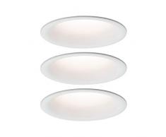 Paulmann 93415 Luminaria LED Cymbal, incl. 3x6,8 W IP44, regulable, blanco mate, foco, plÃ¡stico, lÃ¡mpara empotrable 2700 K, 20.4 W, 3 unidades
