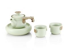 TEA SOUL Té RU Ware de Soul – Juego de Tetera, Porcelana, Color Verde