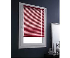 madecostore - Estor Veneciano de Aluminio Easy Rojo â 107 x 150 cm â Mecanismo autobloqueante â Hojas 25 mm â Sin taladrar