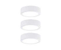 Paulmann FixedLED 99989 Luminaria para muebles LED, juego Pukk, redondo, incl. 3x3,5 W, lámpara de armario, blanco, plástico, 2700 K, 10.5 W, Mittel