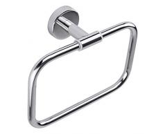 INDA - Accesorios de BaÃ±o, Serie Styl, Toallero de Anillo en Acero Inoxidable Pulido, Dimensiones Toallero 21 x 7 x 16 cm