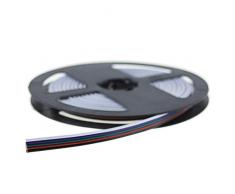 SeKi Cable plano de 5 pines para tiras LED RGBW, 20 metros, plata