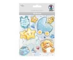 URSUS Pegatinas 3D Baby compuesta por varios niveles, materiales de alta calidad, autoadhesivas, para decorar tarjetas de felicitación, scrapbooking y otras manualidades, carbón, talla única