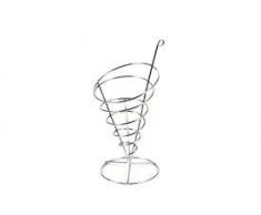 Supreminox Cono Chip Cesta, Acero Inoxidable, Plata, 11 x 23 x 30 cm