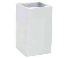 Spirella 6,5x6,5x10,5 cm, Blanco colección Quadro, Portacepillos de Dientes, Porcelana