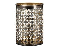 Casablanca Portavelas de Metal, Dorado, Plateado, Altura de 20 cm