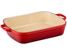 Le Creuset Bandeja asadora de hierro fundido, 37 cm, 6, 6 L, Todas las fuentes de calor incluso Inducción, Cereza, 20184370602422