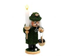 Dekohelden24 Figura Decorativa de muÃ±eco de Musgo con Cesta y portavelas, Aprox. 18 cm, 521228