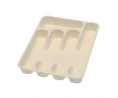 OKT TRO-2053759 Cubiertos Rango Cerrado con 5 Compartimiento Crema PlÃ¡stico