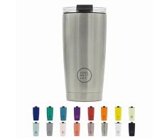 Cool Bottles - Vaso Térmico de Acero Inoxidable 550 ml - Metallic Silver - Tapa Hermética - Vaso para Café - Bebidas FrÃas 10 horas y Calientes 5 horas - Libre de BPA