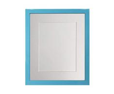 FRAMES BY POST Marco de Fotos Azul de 0.75 Pulgadas con Soporte Blanco de 12 x 10 tamaño de Imagen 9 x 7 Pulgadas de Vidrio de plástico, E Moun