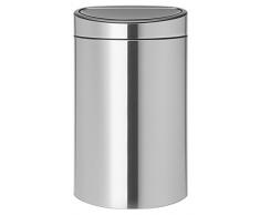 Brabantia Touch Bin Cubo de Basura para Reciclaje, 23+10 litros, Acero Mate antihuellas