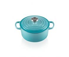 Le Creuset Cocotte redonda de hierro fundido, 22 cm, 3, 3 L, Todas Las Fuentes de Calor incluso inducción, Caribe, 21177221702430