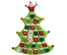 WeRChristmas - 40 cm, Calendario de adviento, diseño de árbol de Navidad, Verde
