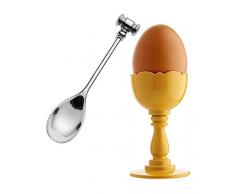 Alessi Huevera y cuchara de vestido, Black _ Parent, Amarillo