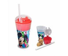 Mickey Mouse WD19595 Vaso 2 En 1, Multicolor