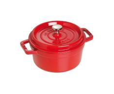 STAUB Cocotte Redonda, Hierro Fundido, Rojo Cereza, 22 cm