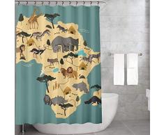 Bonamaison Cortinas de Ducha, poliÃ©ster, Multicolor, 155x220 cm