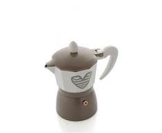 BRANDANI Heartbeat Dove-Cafetera (3 Tazas, Aluminio), Color Gris, Talla única