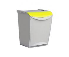 Denox Cubo Basura ecolÃ³gico, Amarillo y Gris, Centimeters