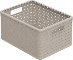 Rotho Eco Country Caja de Almacenamiento de 18 L, Plástico (PP), Beige, 18 Liter (36,8 x 27,8 x 19,1 cm)