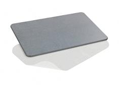 Wenko Alfombra de baño «Simi» de tierra de diatomeas, alfombra de sauna higiénica antideslizante, natural y duradera con propiedades de absorción de agua, de secado rápido, 60 x 39 cm, gris