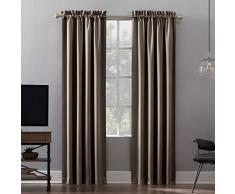 Sun Zero - 52479 Oslo Theater Grade Extreme 100% Blackout Cortina con Bolsillo para Barra, 52 x 95 Pulgadas, Hongo