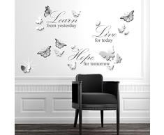 Walplus ESPEJO 3d mariposas 50x70 cm Adhesivos de pared extraÃ­ble Autoadhesivo Arte Mural VINILO DECORACIÃN HOGAR BRICOLAJE Living Oficina Dormitorio Decor papel pintado HABITACIÃN INFANTIL REGALO