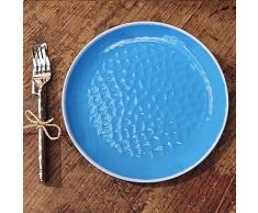 Les Jardins de la Comtesse - PequeÃ±os Platos de Postre - Melamina Pura - Juego de 2 Unidades - Colores Unidos - â 23 cm - Azules - Servicio de Mesa de la CollecciÃ³n Vajilla Irrompible MelARTmine