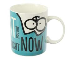 Puckator MUG276 - Taza de porcelana blanda Simons Cat azul, blanco, negro, 12 x 8,5 x 9,5 cm