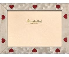 Natalini CUORI Bianchi 10X15 Marco de Fotos con Soporte para Mesa, Tulipwood, Blanco, 10 X 15 X 1,5