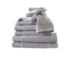 GC GAVENO CAVAILIA Juego de Toallas de baÃ±o griegas, 3 Toallas de algodÃ³n Egipcio, Toalla de baÃ±o Grande de Secado rÃ¡pido, Toalla de baÃ±o de 500 g/mÂ² para baÃ±o, Gris, 80 x 140 Pulgadas