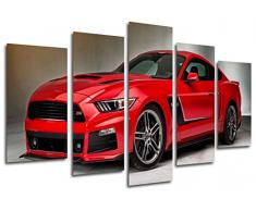 Poster FotogrÃ¡fico Coche Mustang Rojo TamaÃ±o total: 165 x 62 cm XXL