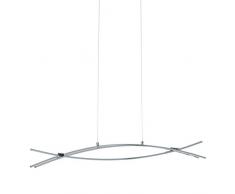 EGLO Lámpara colgante LED Nevado, 3 focos, lámpara de techo de aluminio y plástico, lámpara de comedor, lámpara colgante en cromo, color blanco