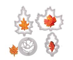 Juego de cortadores de galletas de hoja de otoÃ±o â arce, roble, hojas de Aspen Fondant Cutters Set para pasta de goma, dulces de azÃºcar, decoraciones de pastel para fiesta de AcciÃ³n de Gracias